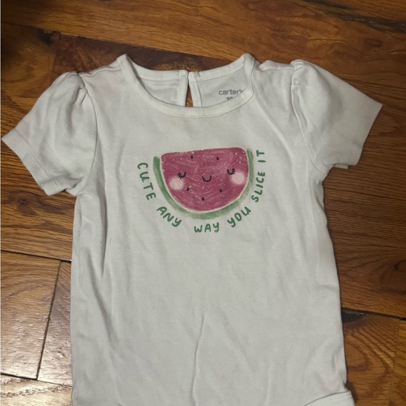 Carter's Pink and White Bodysuit with Watermelon Design - Picture 2 of 7